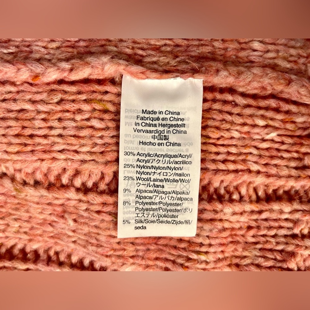 Madewell Pink Bubble Sleeve Cable Knit Cardigan XS - Picture 6 of 11